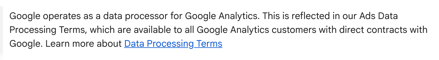 Screenshot of Google's page "Safeguarding your data", showing the passage quoted above