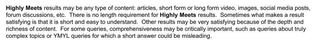 Screenshot of Google's page "Search Quality Rater Guidelines", showing the passage quoted above