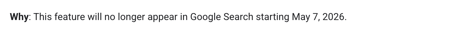 Screenshot of Google's page "Latest Google Search Documentation Updates", showing the passage quoted above