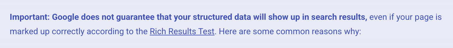 Screenshot of Google's page "General Structured Data Guidelines", showing the passage quoted above