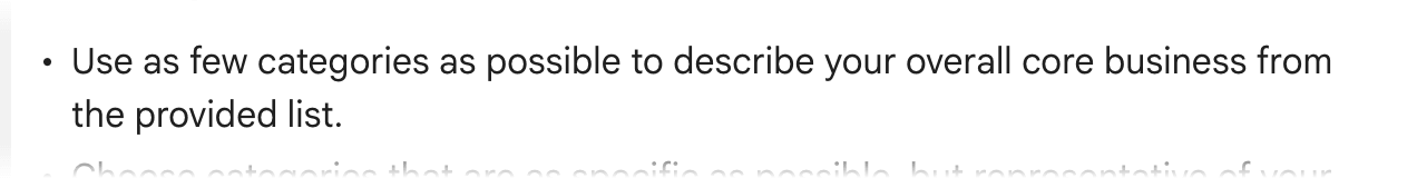 Screenshot of Google's page "Guidelines for representing your business on Google", showing the passage quoted above