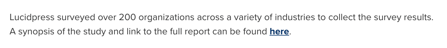 Screenshot of the Lucidpress press release "Study Finds Companies with Consistent Branding Can See Up to 33% Increase in Revenue", showing the passage quoted above
